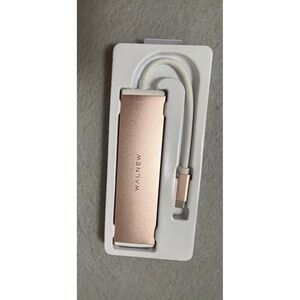WALNEW 7 in 1 USB-C Hub Adapter Rose Gold HDMI USB 3.0 PD SD Card Reader A302